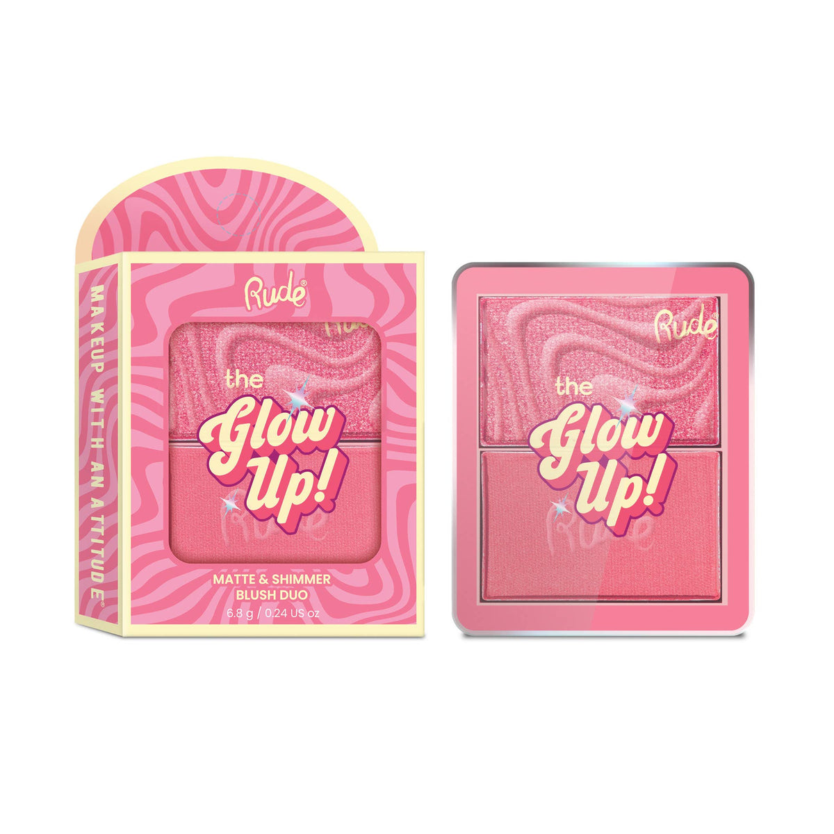 Le Glow Up ! Duo de blush mat & scintillant — Aura rose