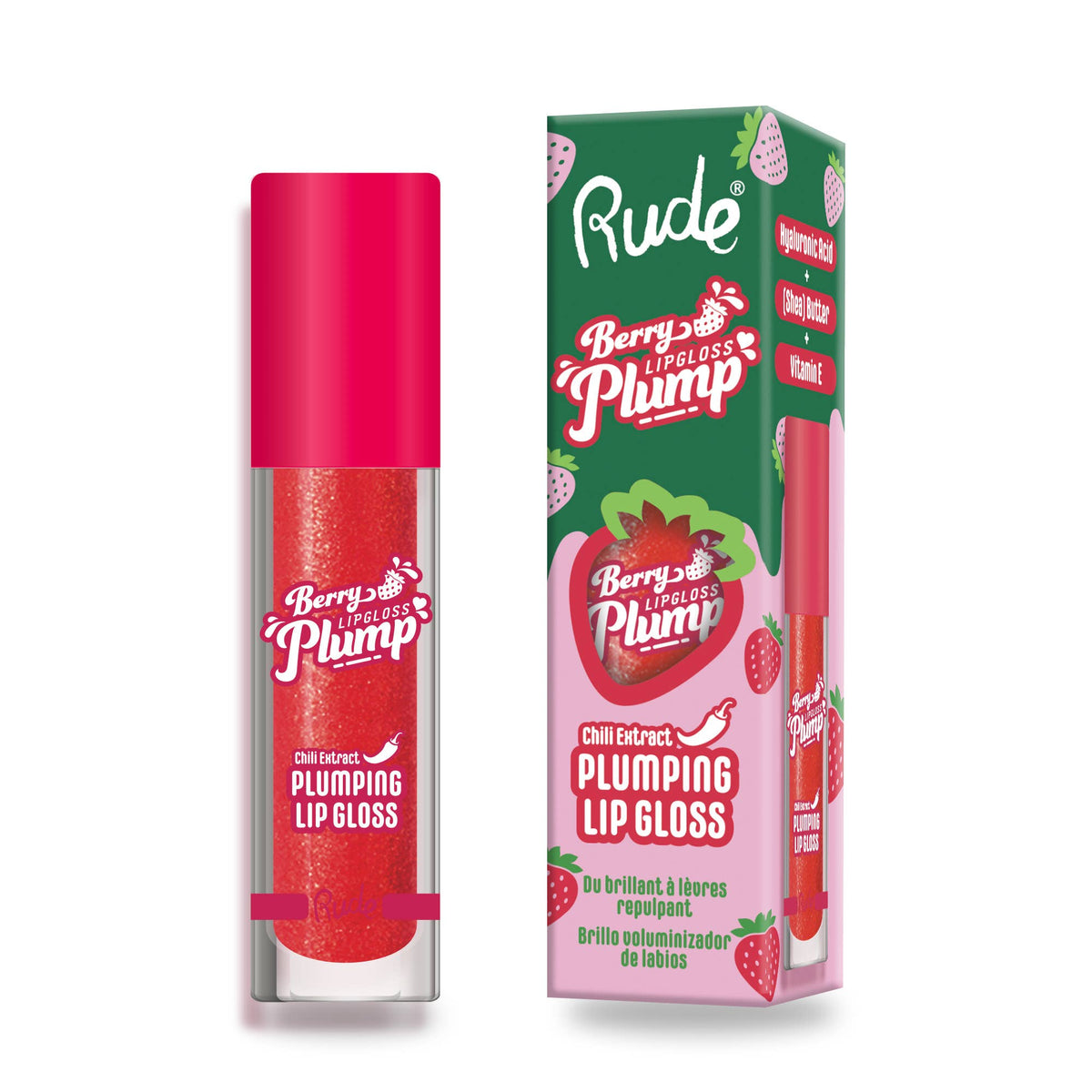 Brillant à lèvres Berry Plump — Baiser aux fraises