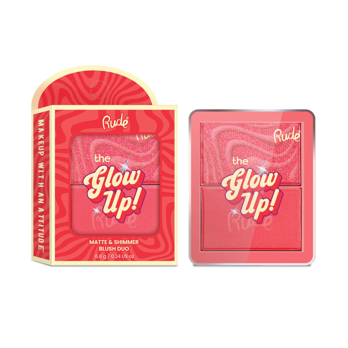 Le Glow Up ! Duo de blush mat & scintillant — Rouge flamboyant