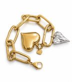 Alyssa — bracelet cœur bicolore, vue 2