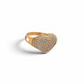 Amaryllis — bague cœur pavée de strass zirconia, dorée