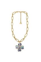 Angel — collier trèfle porte-bonheur en aventurine, chaîne dorée