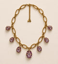 Antoinette — collier maillons dorés et améthystes