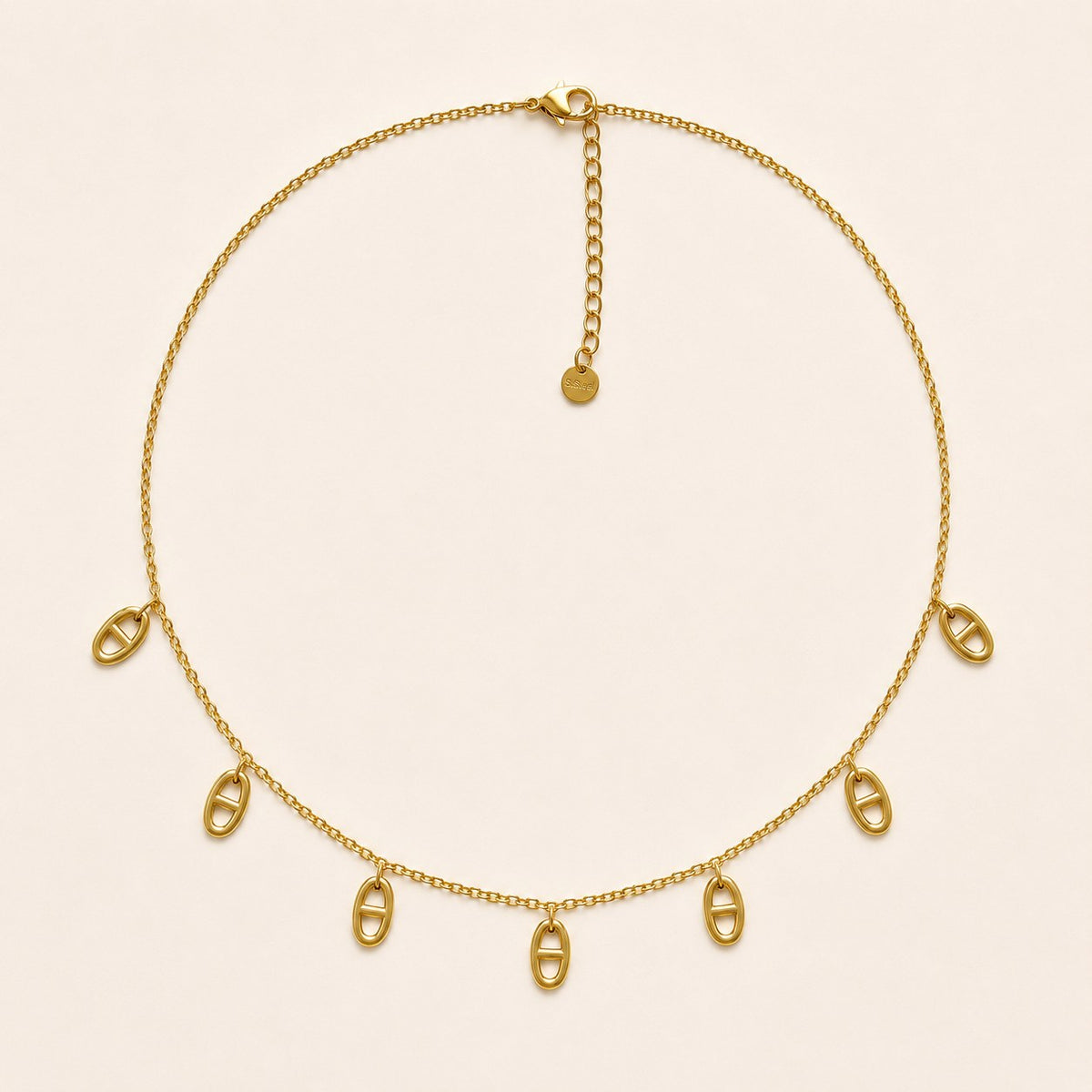 Arielle — collier breloques maille marine, packshot