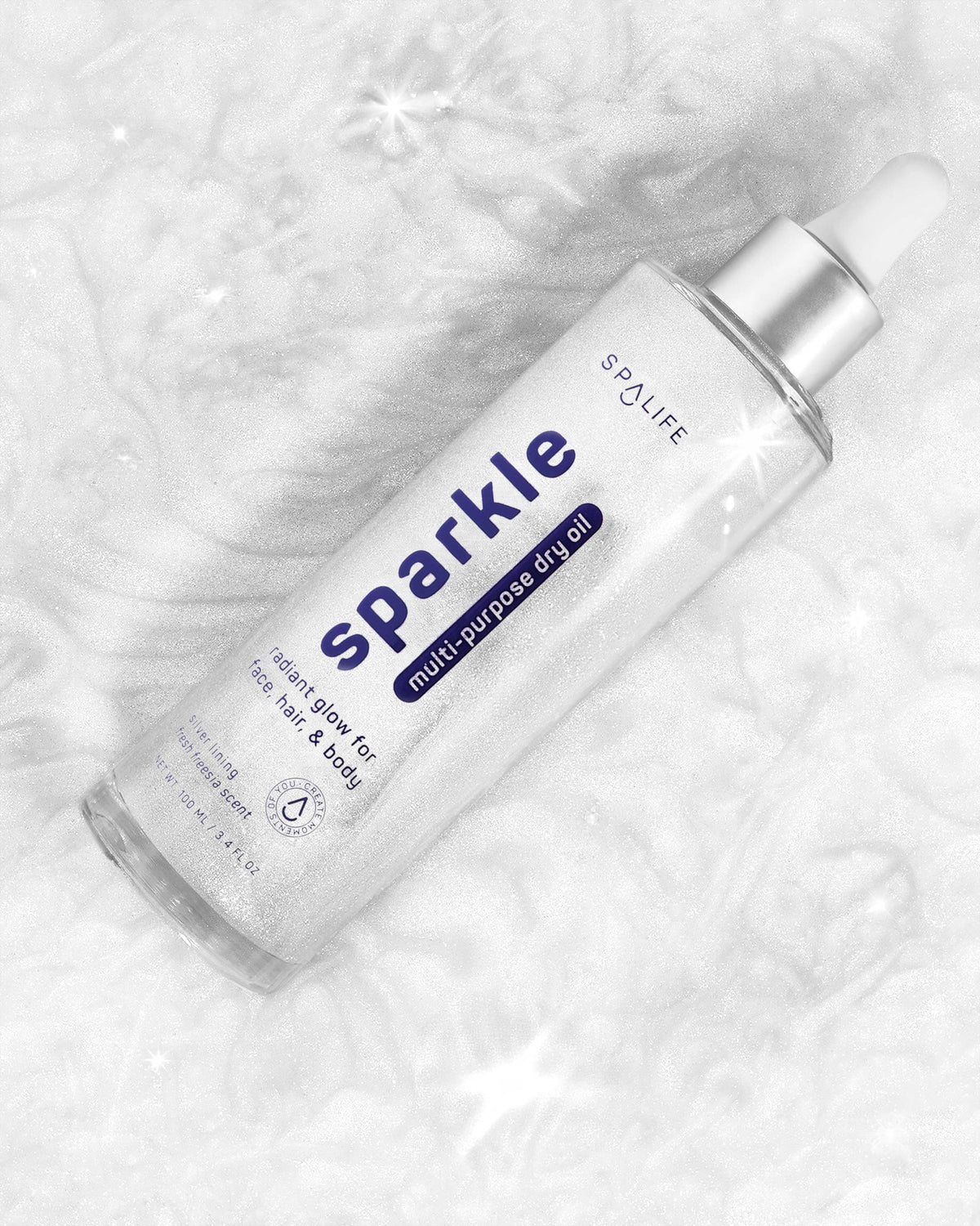 Huile sèche multi-usages Sparkle — Freesia, texture